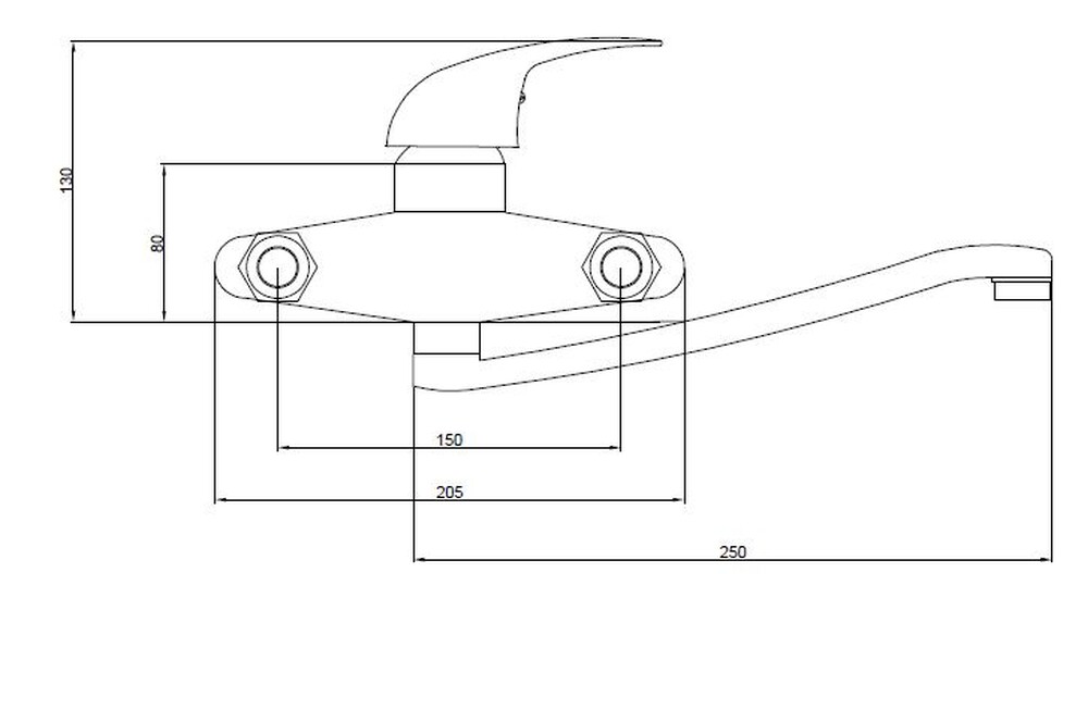 Смеситель Ванна SANTREK AQUA-500  "MODERN" шар. d-40 S-нос, дивертор картридж. перекл. SB47 