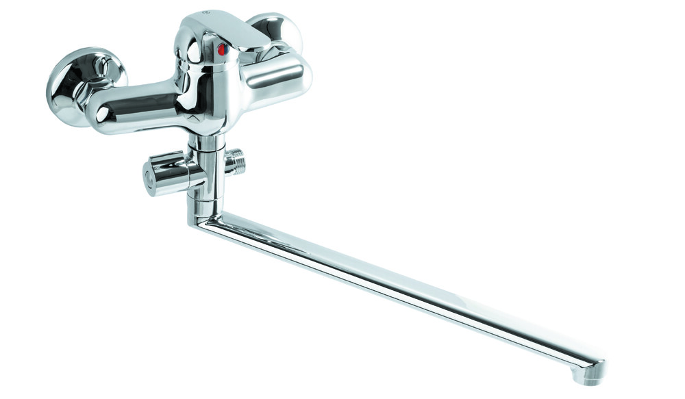 Смеситель Ванна SANTREK AQUA-505  "MODERN" шар. d-40 L-нос, дивертор картридж. перекл SB69 