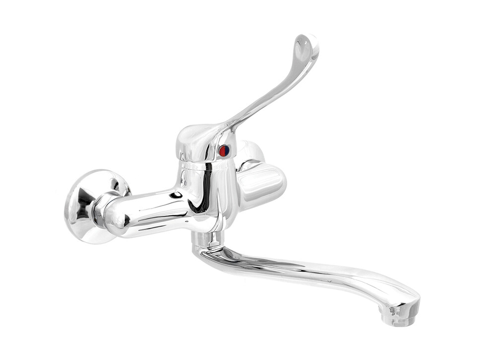 Смеситель Кухня СТЕНА SANTREK AQUA-655  "MODERN" шар. d-40 SB35 Хирургический 