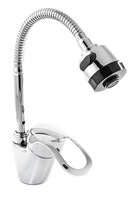 Смеситель Кухня SANTREK AQUA-665  "MODERN" шар.d-40 SB03 гибкий излив (на гайке) 