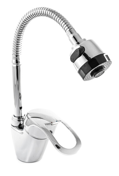 Смеситель Кухня SANTREK AQUA-665  "MODERN" шар.d-40 SB03 гибкий излив (на гайке) 