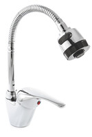 Смеситель Кухня SANTREK AQUA-665  "MODERN" шар.d-40 SB58 гибкий излив (на гайке) 