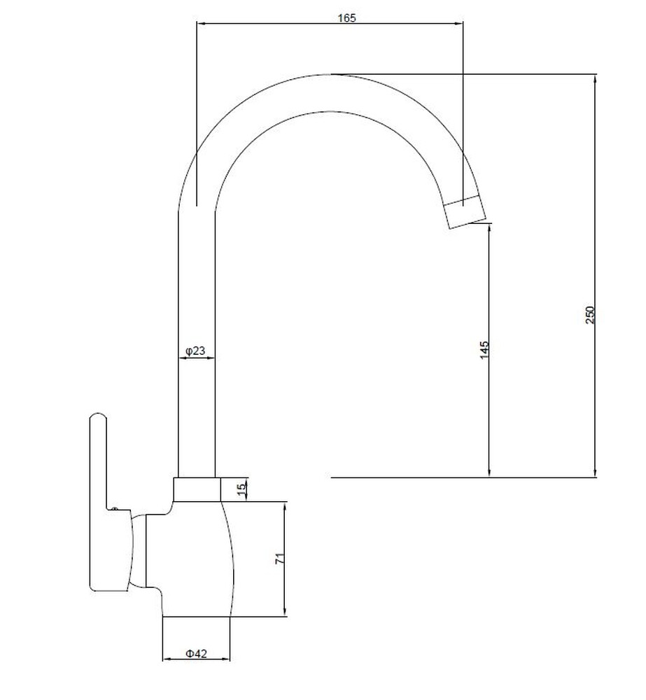 Смеситель Кухня SANTREK AQUA-675  "MODERN" MAXI шар.d-40 на гайке SB34 