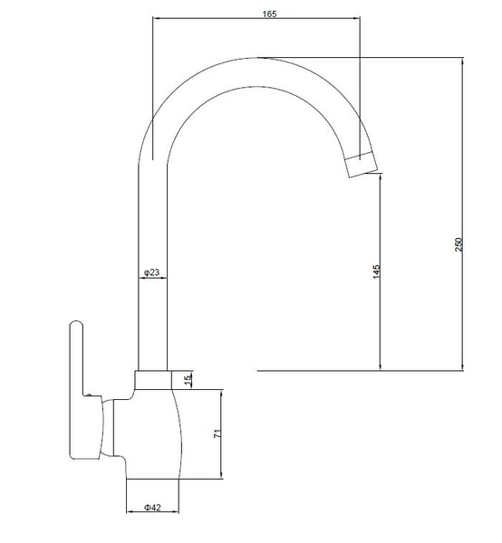 Смеситель Кухня SANTREK AQUA-675  "MODERN" MAXI шар.d-40 на гайке SB34 