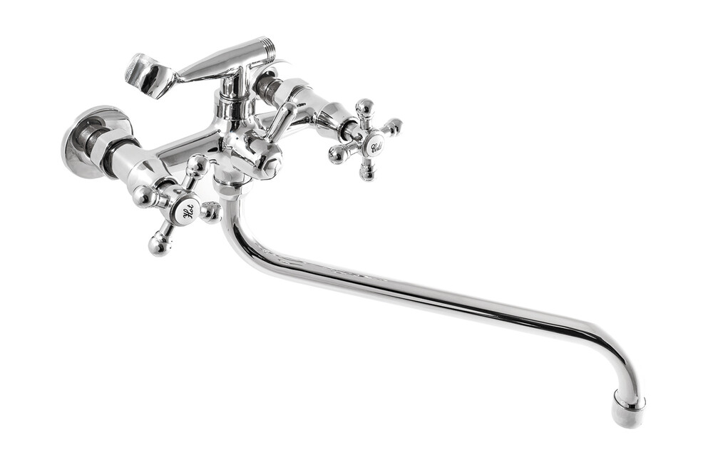 Смеситель Ванна SANTREK AQUA-110  "NOSTALGIE" 1/2 м/к (литой) шар. перекл Крест SL592 