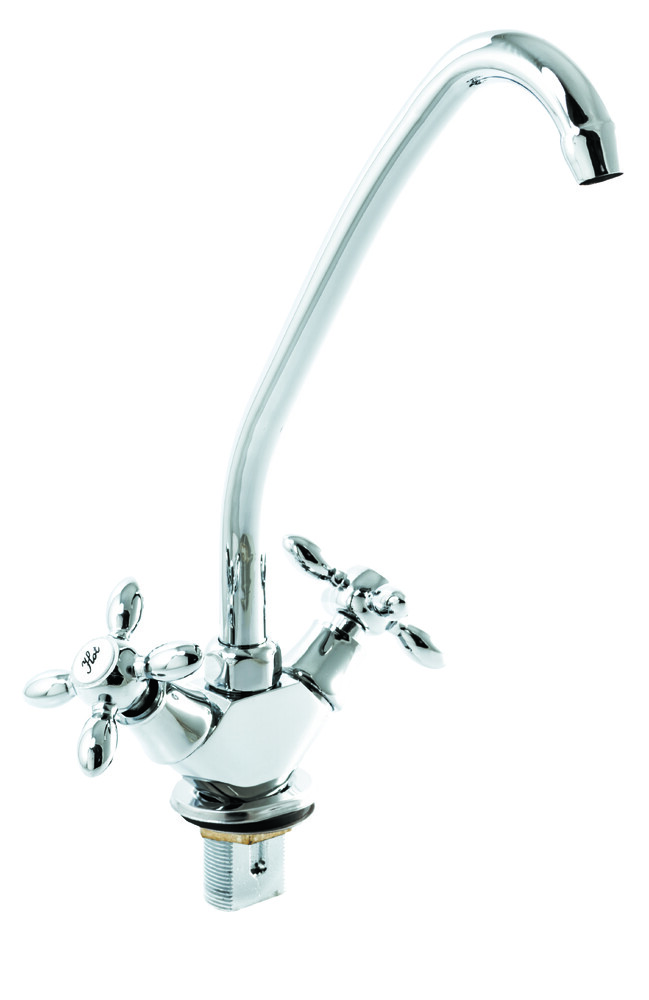 Смеситель Кухня SANTREK AQUA-200  "NOSTALGIE" 1/2 м/к на гайке Крест капелька SL603 