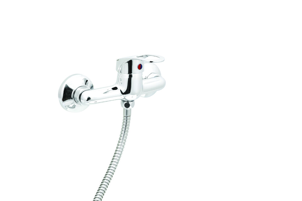 Смеситель Душ SANTREK AQUA-725  "STANDART" шар. d-35 SB03/SB19 (гориз руч, ниж подкл душ шланга) 