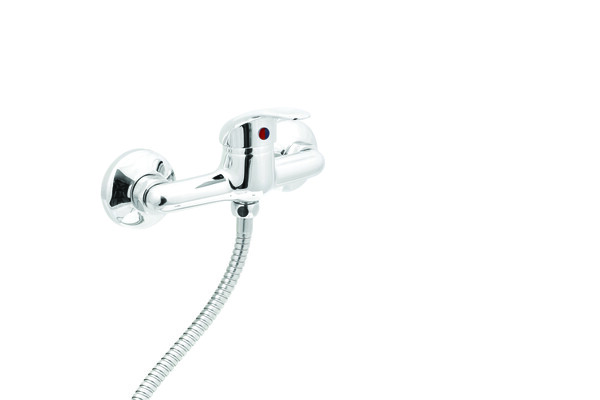 Смеситель Душ SANTREK AQUA-725  "STANDART" шар. d-35 SB75 (горизонт ручка, ниж подкл душ шланга) 