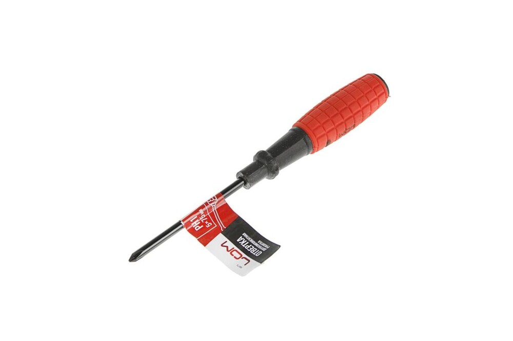 Отвертка крестовая LOM, обрезиненная рукоятка, PH1 х 75 мм 1858770