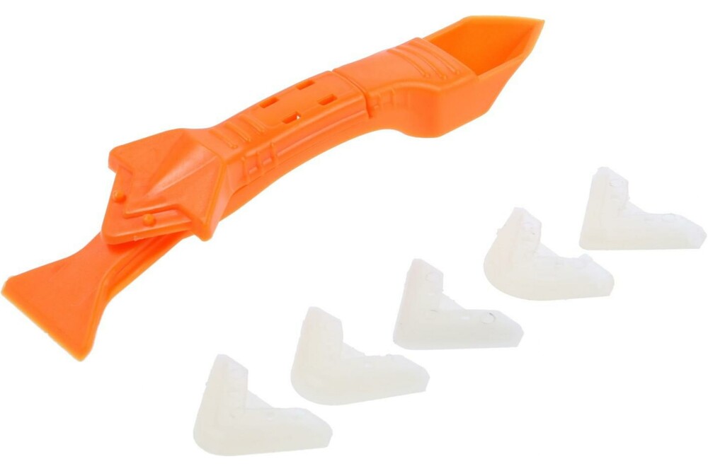 Скребок-шпатель для удаления и выравнивания герметика ТУНДРА, 3 в 1, 5 насадок 6966450