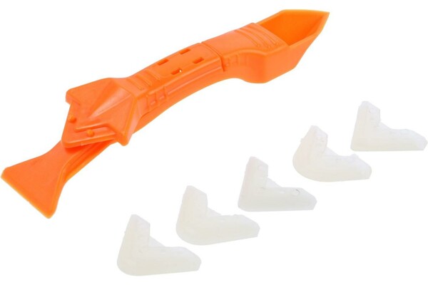 Скребок-шпатель для удаления и выравнивания герметика ТУНДРА, 3 в 1, 5 насадок 6966450