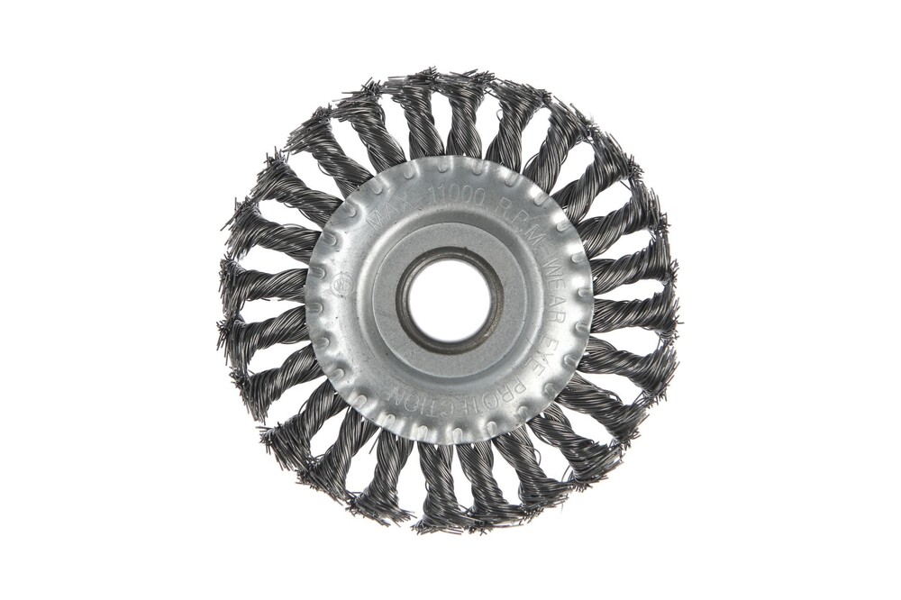 Щетка металлическая для УШМ LOM, крученая проволока, плоская, посадка 22 мм, 125 мм 2767946