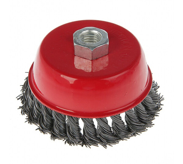 Щетка металлическая для УШМ LOM, крученая проволока, "чашка", М14, 100 мм 2767952