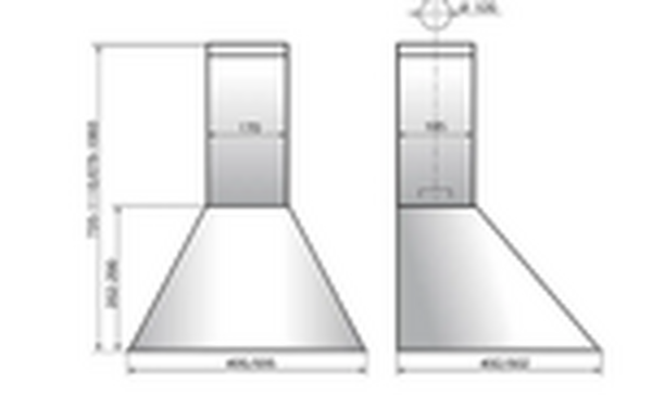 Кухонная вытяжка ELIKOR Эпсилон 50П-430-ПЗЛ Белый/Золото ш495/г492/в726-1110 мм, подключение ф120мм, 430м3/ч. 840450