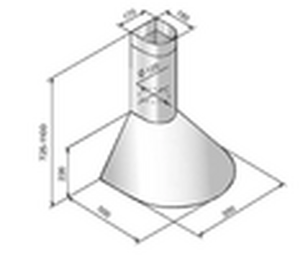 Кухонная вытяжка ELIKOR Эпсилон 50П-430-ПЗЛ Топленое молоко/Золото ш495/г492/в726-1110 мм, подключение ф120мм, 430м3/ч. 170229