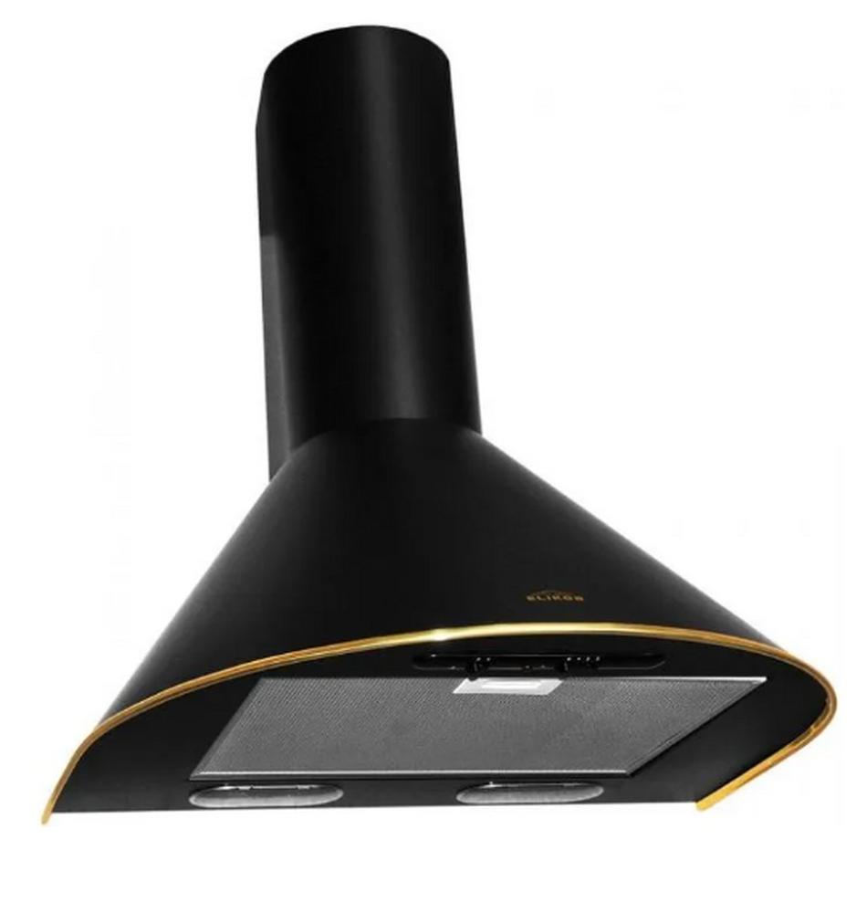 Кухонная вытяжка ELIKOR Эпсилон 50П-430-ПЗЛ Черный/Золото ш495/г492/в726-1110 мм, подключение ф120мм, 430м3/ч. 840618
