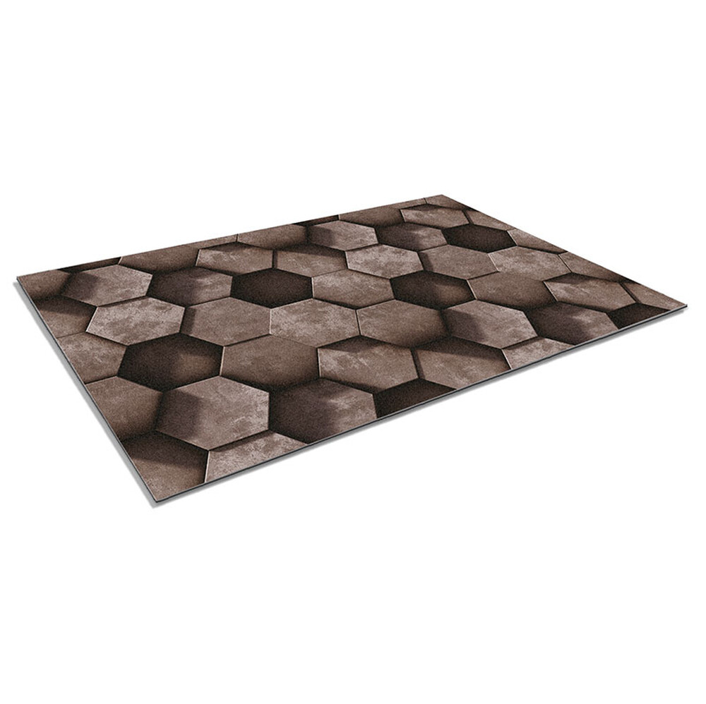 Коврик придверный влаговпитывающий SHAHINTEX DIGITAL PRINT 60х90 "Соты" коричневый (12)