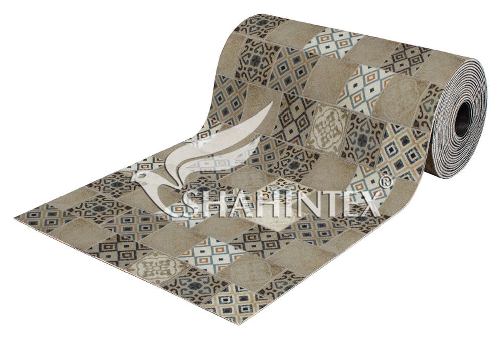 Коврик придверный влаговпитывающий SHAHINTEX DIGITAL PRINT 60х90 "Плитка" серый (22)