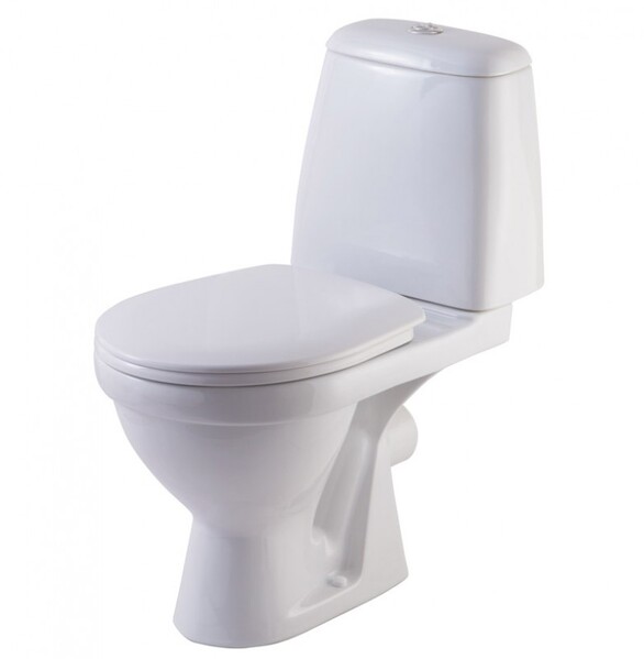 Унитаз-компакт Rosa "ПРЕМЬЕР" Люкс белый, 2-х уровневая арматура, Микролифт, антивсплеск, прямой выпуск (г.Киров)