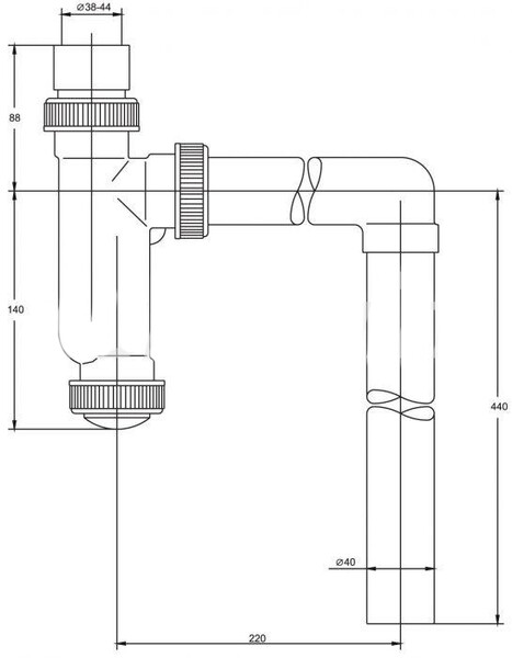 ВП 0152/7082 Сифон для писсуара белый