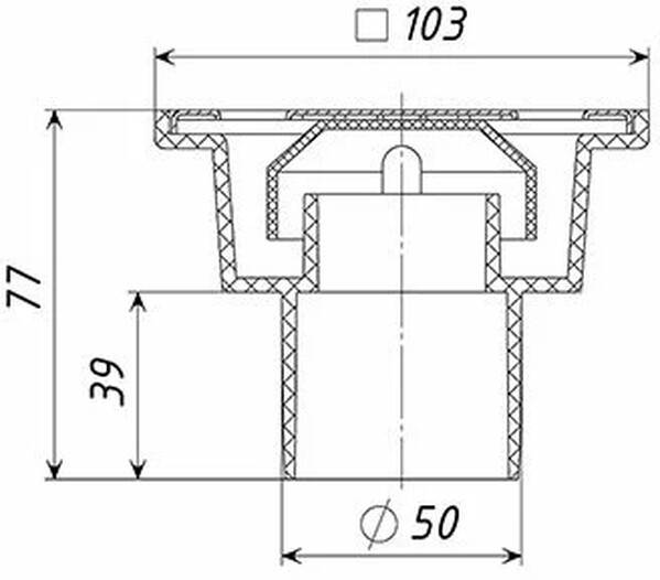 50 трап прямой 10х10 с металл. решеткой (ТП 100.50-100 VSHS)