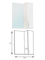 Зеркало-шкаф SANTREK HOME "Венеция" (Белый) Правый 570х717х230