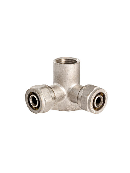 Тройник 16*1/2*16 ц/г/ц VALTEС с креплением угловой (VTm.334)