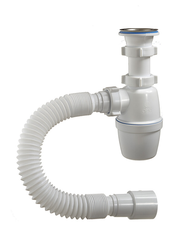 А-4001 Сифон бутылочный ОРИО 1 1/2" х 40 с гибкой трубой 40-40/50