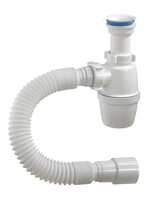 А-72059 Сифон бутылочный ОРИО 1 1/4" х 40 с пласт.решетк. D=63 мм, с гибкой трубой 40-40/50