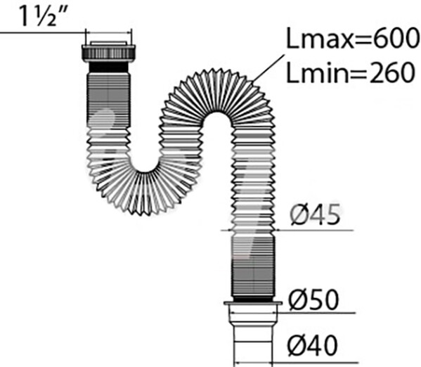 ВП 0621 Труба гибкая "Элит" (1 1/2" - 40/50 ) 600мм