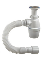 А-40029 Сифон бутылочный ОРИО 1 1/2" х 40 с литым выпуском, с гибкой трубой 40-40/50