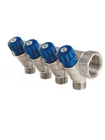 Коллектор 3/4 4 выхода с регулировочными вентилями 1/2 ш VALTEС (VTс.560.N.0504)