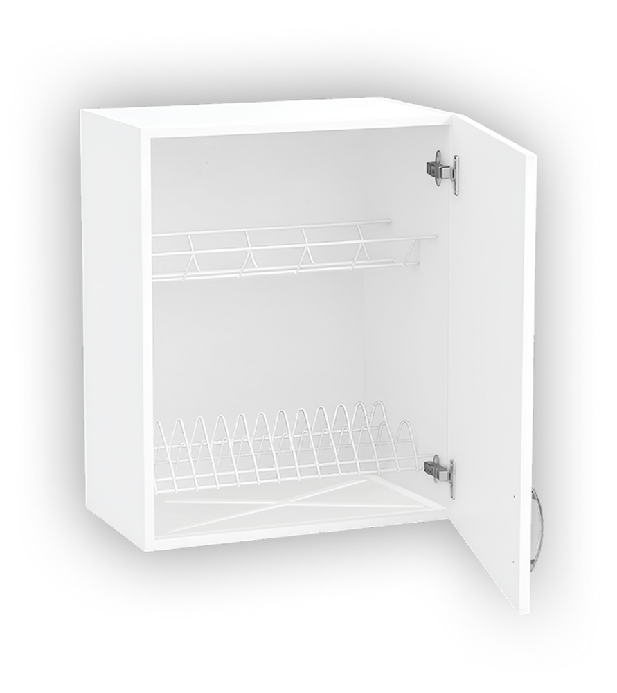 Шкаф для посуды 50 цвет Белый (под сушку) SANTREK HOME (ЛДСП)