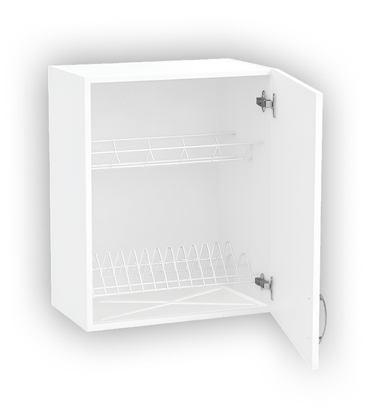 Шкаф для посуды 50 цвет Белый (под сушку) SANTREK HOME (ЛДСП)