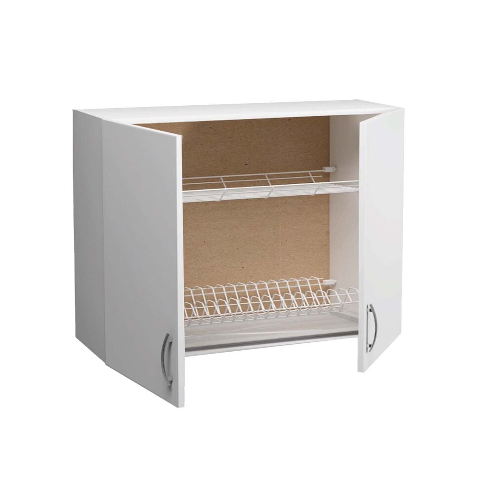 Шкаф для посуды 80 цвет Белый (под сушку) SANTREK HOME (ЛДСП)