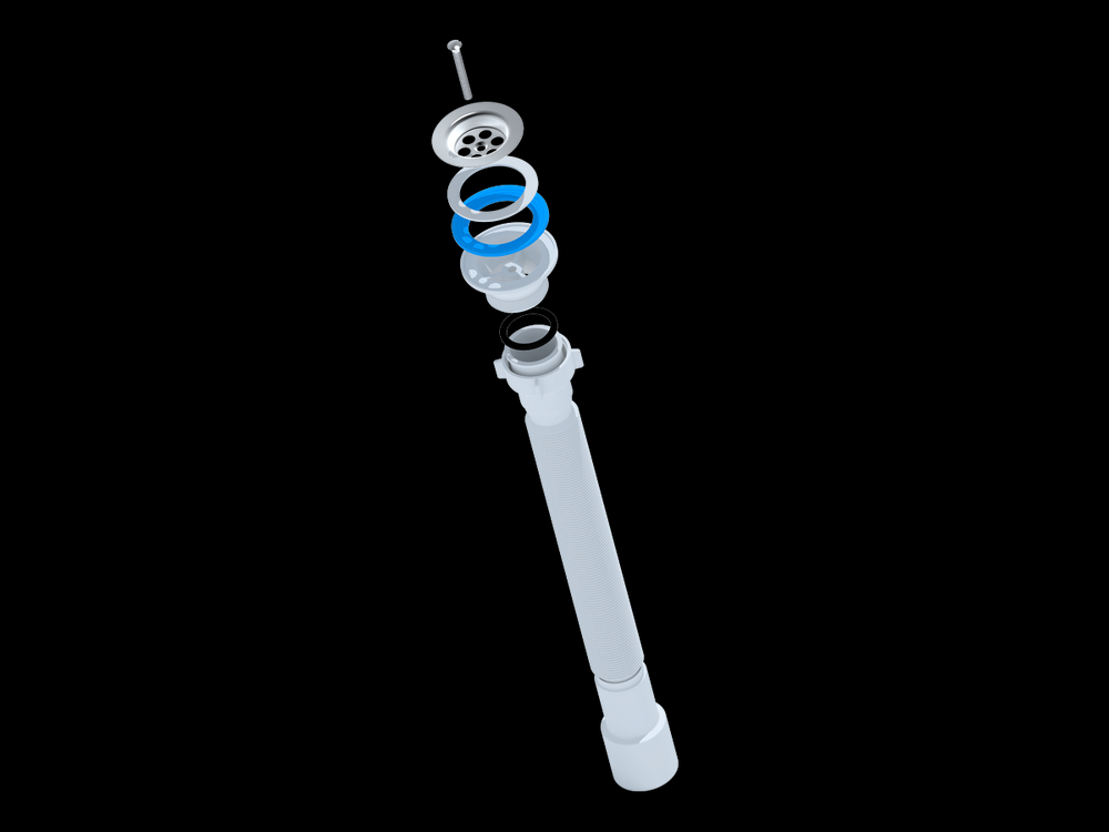 G716 Гофросифон АНИ Пласт 70*40/50 удлиненный, L571-1401мм