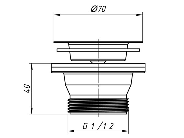 M100 Выпуск 1 1/2" для раковины АНИ Пласт