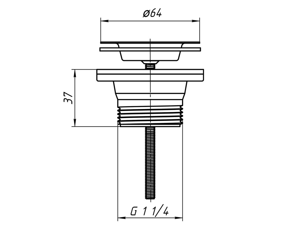 M200 Выпуск 1 1/4" для раковины АНИ Пласт