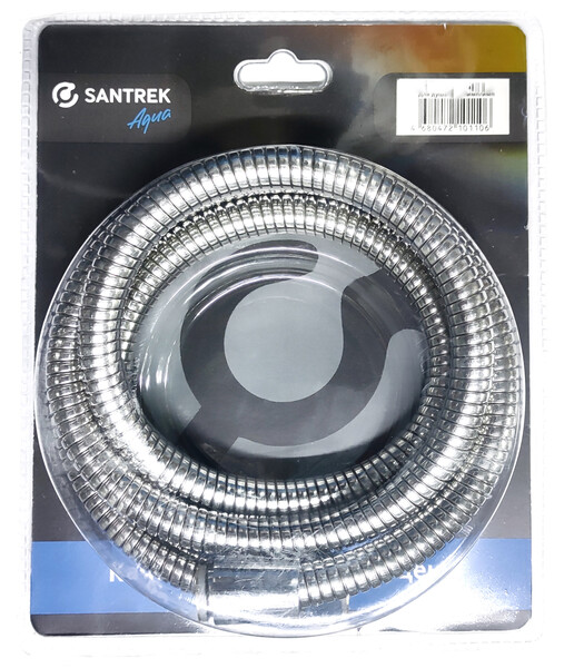 Шланг душевой имп/имп 1,5 м  SANTREK AQUA (растягивающийся) блистер (8801)