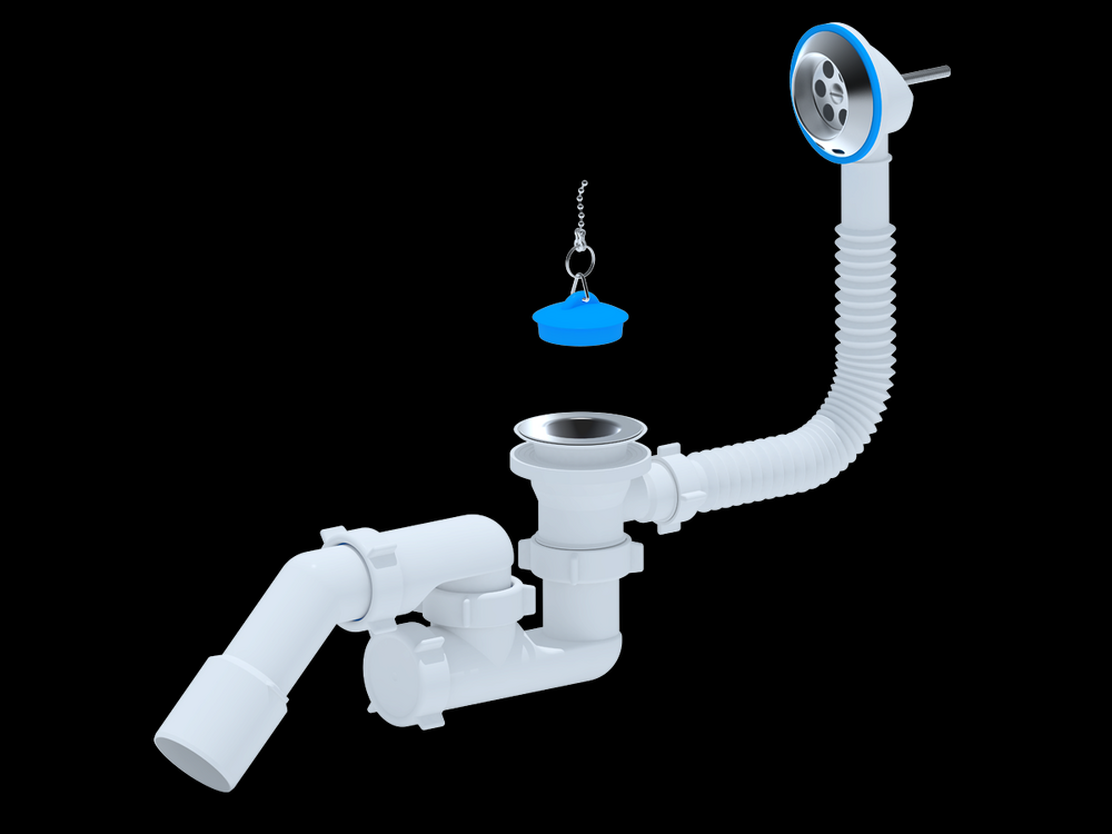 E251 Обвязка д/ванны АНИ Пласт 1 1/2" регул., с перех. трубой 45 40*50