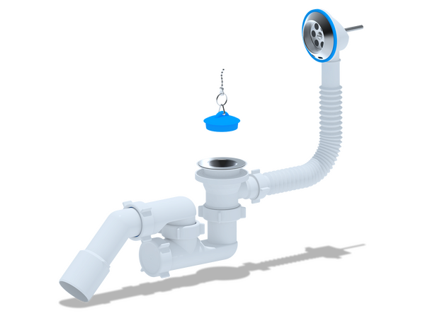 E251 Обвязка д/ванны АНИ Пласт 1 1/2" регул., с перех. трубой 45 40*50