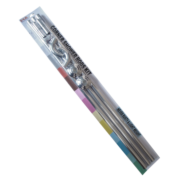 Карниз д/ванной  хром УГЛОВОЙ 90х90х90см d=22