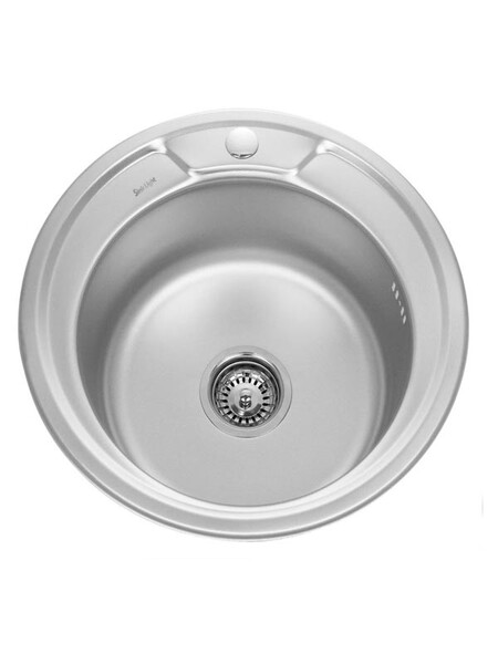 Мойка нерж круглая врезная д-49 т.0,8 ДЕКОР бол.сиф.(+ сифон) Китай