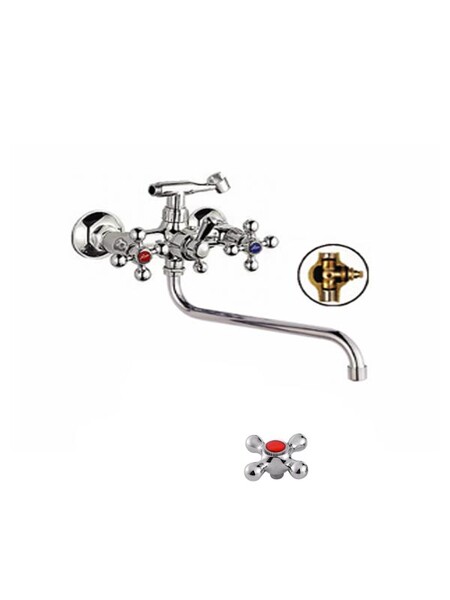 Смеситель Ванна Lemen 1/2 м/к Крест LUX (20571) 