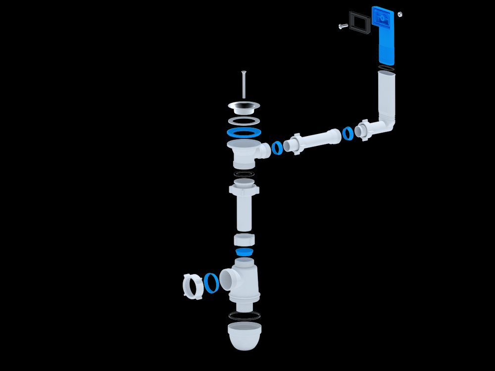 C0140 Сифон АНИ Пласт 1 1/2"*40 с переливом мойки