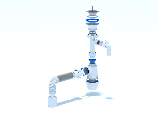C0310 Сифон АНИ Пласт 1 1/2"*40 с носиком, с гофрой 40/50