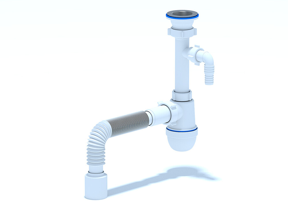 C0310 Сифон АНИ Пласт 1 1/2"*40 с носиком, с гофрой 40/50