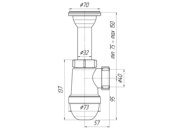 C0500 Сифон АНИ Пласт 1 1/2"*40