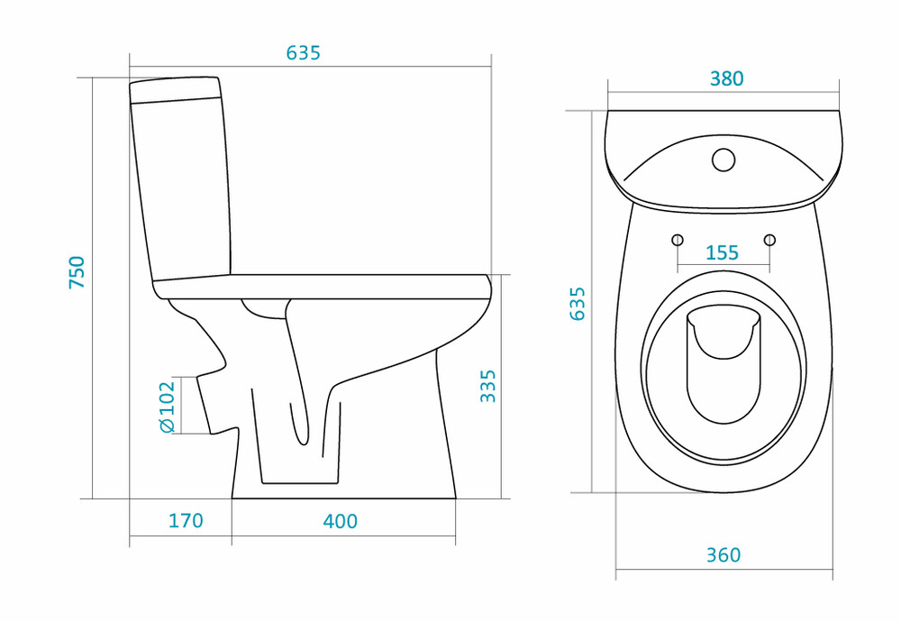 Унитаз-компакт "Анимо" (косой вып., с 2-кн. арм., нижн. подв., сиденье дюро) 1WH302134