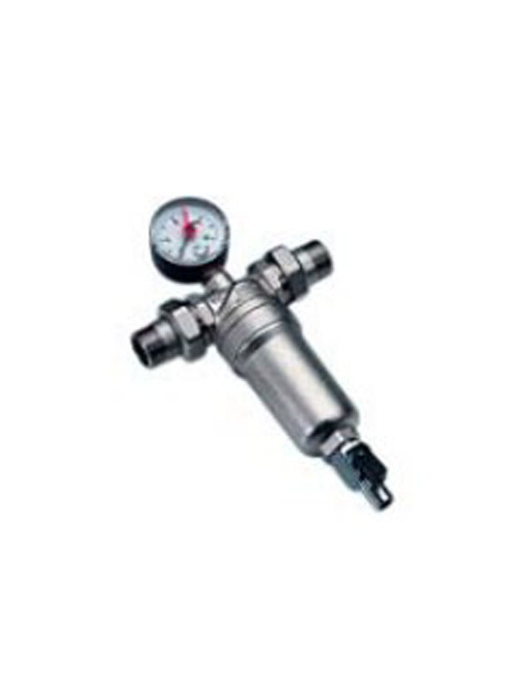 Фильтр 1/2" с манометром лат. (для холодной воды) прозрачная колба